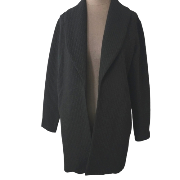 Eileen Fisher Shawl Collar Tencel Cotton Blend Jacket Size Small /P Black - Picture 1 of 15